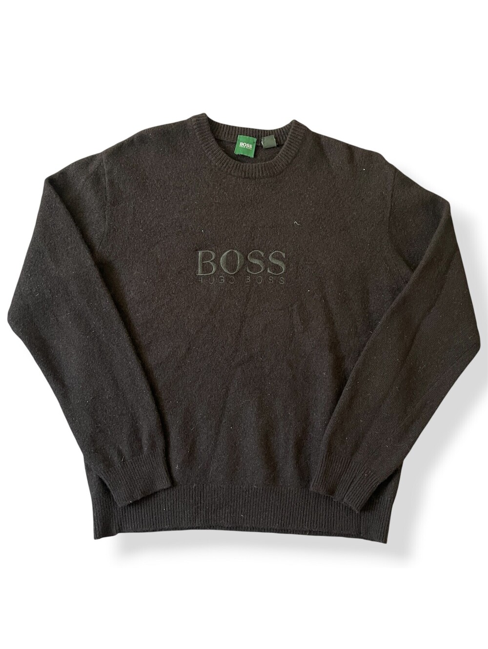 Hugo Boss Men's Black Modern Fit Knit Crew Neck Sweatshirt Size Medium